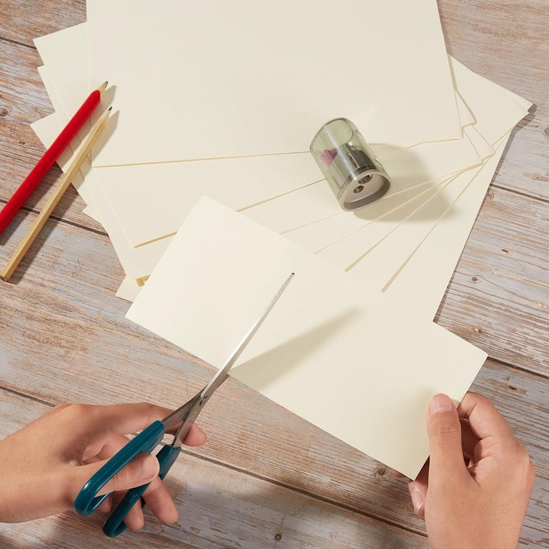 Wishop 20 Sheets Colored Thick Paper Cardstock Blank for DIY Crafts Cards Making, Invitations, Scrapbook Supplies (Cream, 8.5 x 11 inches) - Image 3